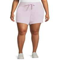 Reebok Women'sенски плус големина на патување во боја, француски тери шорцеви со џебови, големини 1x-4x
