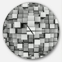 Модерниот wallиден часовник „Црн и сив коцки“
