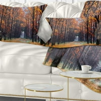 Дизајн Алеј во густата есенска шума - перница за фрлање шума - 12x20