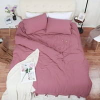 Измиен памук утешител на памук за покривање перници за постелнина поставена црвена кралица