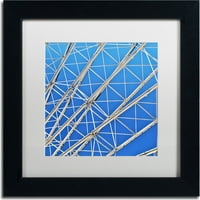 Трговска марка ликовна уметност геометрија-апстрактна платно уметност од Кејтис, бела мат, црна рамка