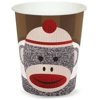 Снабдувања на забави за мајмуни за чорапи - Оз. Чаши за хартија