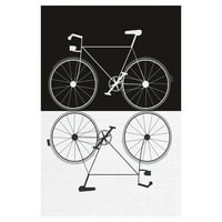 Уметничка галерија со ремек -дело Две велосипеди црно -бело од Јан Вајс Канвас Уметнички печати 24 36