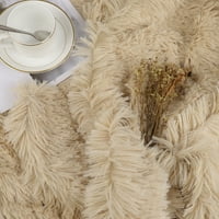 Декоративно фрлање на Fau Fur Drawte со капаци на перница, камила од 50 60