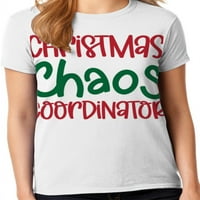 Графичка Америка Фестивалска празничка координатор за Божиќна хаос цитат женска графичка маица
