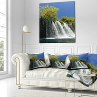 Дизајнрт Даден водопад Анталија - Перница за фрлање фотографии од пејзаж - 18x18