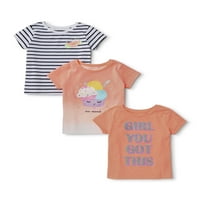 Garanimals Baby Girls & Graphic Graphic Mirts, 3-пакет