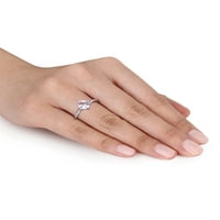 Карат Т.Г.В. Создаден бел сафир и дијамантски акцент 10kt прстен за ангажман на бело злато