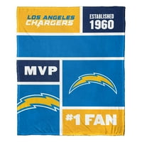 Полначи во Лос Анџелес NFL Colorblock Персонализирано ќебе за фрлање свила допир