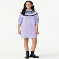 Бесплатно собрание Девојки Фер Остров, џемпер фустан, големини 4-18