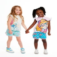 Патрола дете девојче Cosplay графички худи и шорцеви, 2-парчиња, големини 2T-5T