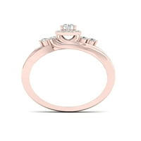 1 4CT TDW Diamond 10K Rose Gold Halo Halo Ringing прстен