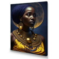 DesignArt Blue Queen African African and Mone III Canvas Wallидна уметност