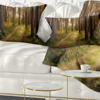 DesignArt Road низ густа есенска шума - модерна перница за фрлање шума - 12x20