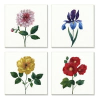 Indruple indrues Задебелен флорал цвета афион Ирис Дахлија пролетни цвеќиња, 12, дизајн од Нан