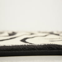 Уникатен разбој затворен квадратен животински принт модерни килими со црна боја, 6 '6' квадратни