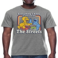 Улица сусам улица кратка ракав за машка екипа на вратот на екипажот опуштена маица, до големина 3XL