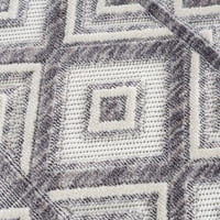 Обединети ткајачи Keya Sahara модерен геометриски акцент килим, сива, 1'10 3