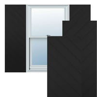 Ekena Millwork 12 W 53 H TRUE FIT PVC Diagonal Slat модерен стил фиксирани ролетни за монтирање, црна