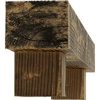 Ekena Millwork 6 H 10 D 72 W Sandblasted Fau Wood Camplace Mantel Kit W alamo Corbels, природен златен даб