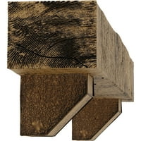 Ekena Millwork 6 H 8 D 60 W Rough Cedar Fau Wood Camply Mantel комплет со Ashford Corbels, природен златен