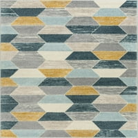 Добро ткаена мистична мада современа геометриска сина боја 9'3 12'3 Област килим