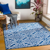 Уметнички ткајачи Opulento Blue 7'10 10 'Традиционален килим на областа Икат