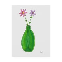 Трговска марка ликовна уметност „вазна со две цвеќиња“ платно уметност од Cherry Pie Studios