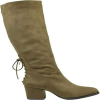 Collectionенска колекција на списанија Leeda Extra Wide Teal Cole High Boot Olive Fau Suede 8. M M.