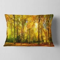 DesignArt Прекрасна есен на сончева шума - Перница Фотографија Фрла перница - 12x20