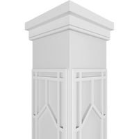 Ekena Millwork 8 W 10'H Craftsman Classic Square Non-Tapered Shaker Fretwork Column W Prairie Capital & Prairie