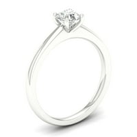 1CT TDW Diamond 14K Бело злато крунисан со невестински прстен