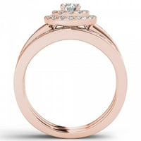1CT TDW Diamond 10K Rose Gold Halo Bridal Set