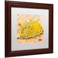 Snap чанта жолта платно уметност од Родерик Стивенс, бел мат, дрвена рамка