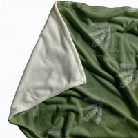 Едноставно Дејзи пердув шема на руно фрлање ќебе, пригушено зелено, преголемо фрлање