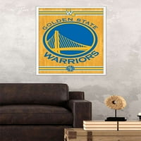 Голден Стејт Вориорс - постер за wallидови на лого, 22.375 34