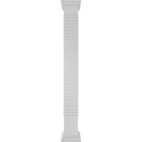 Ekena Millwork 10 W 8'H Craftsman Classic Square Non-Tapered Manchester Fretwork Column W Crown Capital &