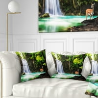 Дизајнрт Ераван водопад - Перница за фрлање фотографии од пејзаж - 18х18