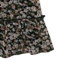 Чудо девојки девојки цветни шифон мини фустан, големини 4- & плус