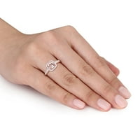 Miaенски Carat Carat T.G.W. Морганит и карат дијамант 10kt розово злато ореол прстен