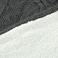 Современи нишки плетете реверзибилно сиво акрилик фрлано ќебе, 50 60