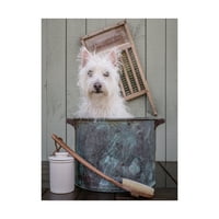 Заштитена марка ликовна уметност „миење на кучето“ платно уметност од Едвард М. поле