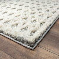 Обединети ткајачи декорах Стоув модерен геометриски акцент килим, крем, 1'10 3