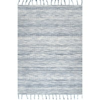 Нулум Дием геометриски килим со подрачје на памук, 4 '6', сина